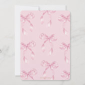 Invitation Jolis Nœuds Ruban Rose Coquette Bat Mitzvah (Dos)
