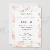 Invitation Jolis papillons roses Anniversaire (Devant)