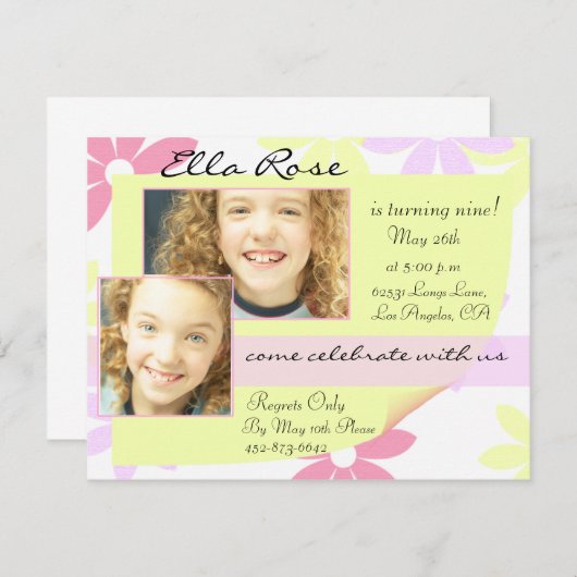 Invitation Jolis pastels (Devant / Derrière)