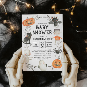 Invitation Jolis Petits Monstres Baby Shower Halloween
