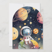 Invitation Jolis Planètes de l'Espace Extérieur 1er Anniversa (Dos)