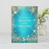 Invitation jolis sequins glamour turquoise bijoux diamant (Debout devant)