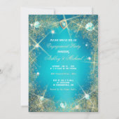 Invitation jolis sequins glamour turquoise bijoux diamant (Dos)