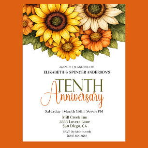 Invitation Jolis tournesols 10e anniversaire