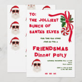 Invitation Jolle Bunch Noël Vacances Amies Fête (Devant / Derrière)