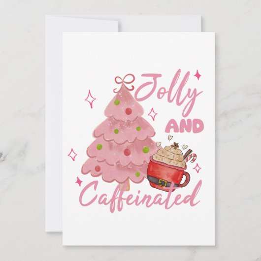 Invitation Jolly and Caffeinated Christmas Tree Coffee Design (Devant)