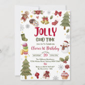 Invitation Jolly Bon Temps Noël Anniversaire Fête (Devant)