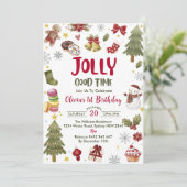 Invitation Jolly Bon Temps Noël Anniversaire Fête (Debout devant)