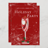 Invitation Jolly Christmas Cheers Santa champagne Holiday (Devant / Derrière)