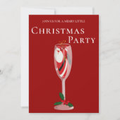 Invitation Jolly Christmas Cheers with Santa champagne (Devant)