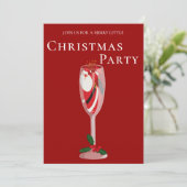 Invitation Jolly Christmas Cheers with Santa champagne (Debout devant)