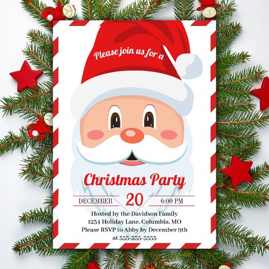 Invitation Jolly Et Jolie Père Noël Noël Fête