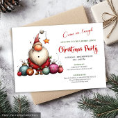 Invitation Jolly Funny Santa Red Green Editable Holiday Card
