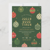 Invitation Jolly Good Times l Gold & Red Ornaming Holiday (Devant)