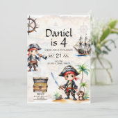 Invitation Jolly Pirates 4e anniversaire (Debout devant)