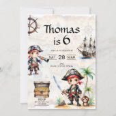 Invitation Jolly Pirates 6e anniversaire (Devant)
