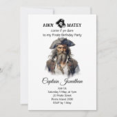 Invitation Jolly Roger Pirate d'anniversaire (Devant)