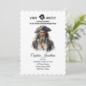 Invitation Jolly Roger Pirate d'anniversaire (Debout devant)