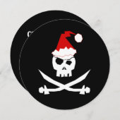 Invitation + JOLLY ROGER | Pirate Père Noël + [Fête des fêtes (Devant / Derrière)
