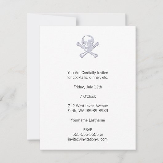 Invitation Jolly roger Style Letterpress (Devant)
