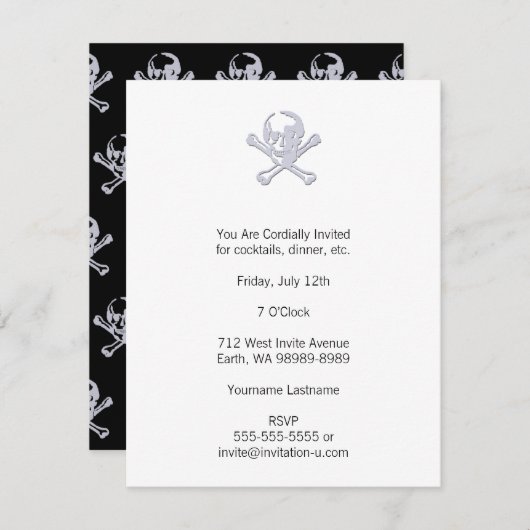 Invitation Jolly roger Style Letterpress (Devant / Derrière)