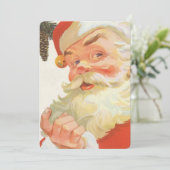 Invitation Jolly Santa Claus avec secret, Noël Vintage (Debout devant)