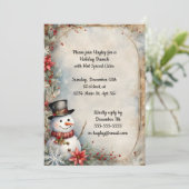Invitation Jolly Snowman fête de Noël (Debout devant)