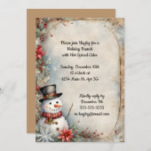 Invitation Jolly Snowman fête de Noël (Devant / Derrière)