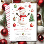 Invitation Jolly Snowman Orament Exchange Party<br><div class="desc">Célébrez la saison festive avec notre invitation à la fête de Noël de bonhomme de neige jolis. Ce design charmant dispose d'un ravissant bonhomme de neige, parfait pour donner un ton gai à votre réunion de vacances. Invitations amis et famille à se joindre à l'amusement d'échanger des ornements, créer des...</div>