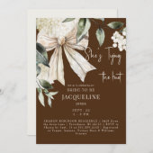 Invitation Jonction Brown du Wedding shower d'hydrangée de no (Devant / Derrière)