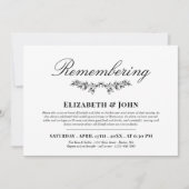 Invitation Jonction de verdure noire commémorant l'anniversai (Devant)