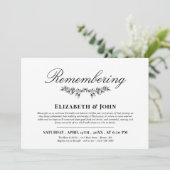 Invitation Jonction de verdure noire commémorant l'anniversai (Debout devant)