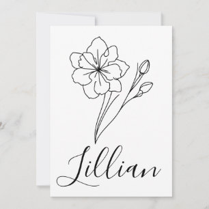 Invitation Jonquille de mars personnalisée avec un nom Fleur