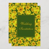 Invitation Jonquille de printemps jaune - Mariage (Devant / Derrière)