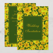 Invitation Jonquille du printemps jaune - Mariage (Devant / Derrière)