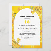 Invitation Jonquille Fleur de Naissance de Mars Anniversaire (Devant)