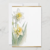 Invitation Jonquilles aquarelles florales blanches Mariage Mo (Dos)