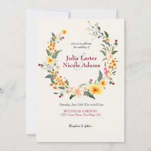 Invitation Jonquilles botaniques Fleurs de Pivoine et Marguer