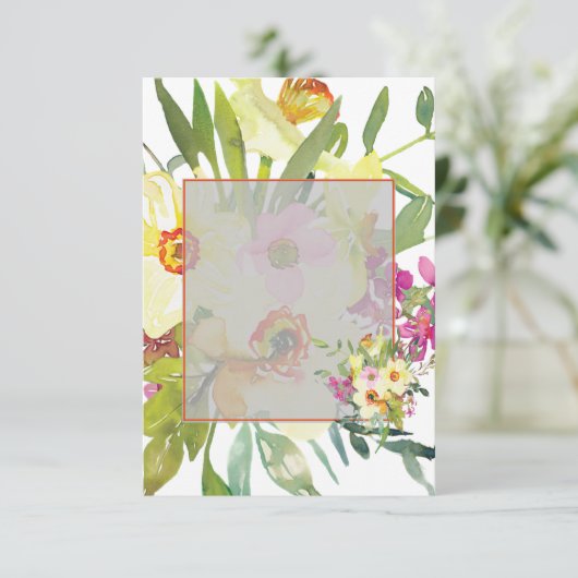 Invitation Jonquilles de mariage à budget vierge  (Debout devant)