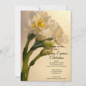 Invitation Jonquilles Doubles Blanches Célébration de l'Équin (Devant)