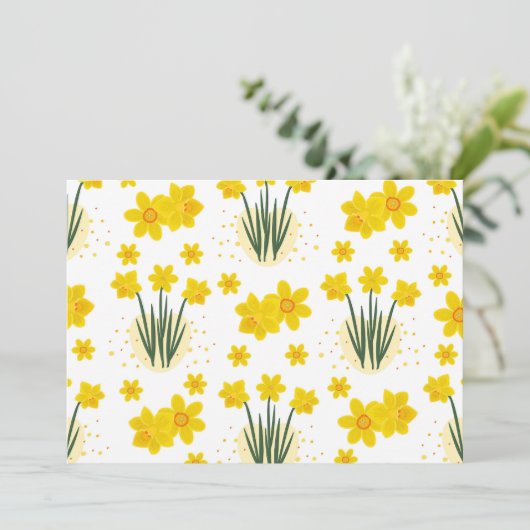 Invitation Jonquilles lumineuses, motif sans soudure (Debout devant)