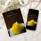 Invitation Jonquilles rustiques et brunch de mariage en bois