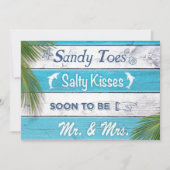 Invitation Jortes de sable turquoise Salty Kisses Douche Coup (Devant)