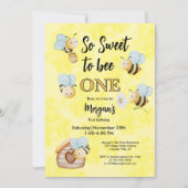 Invitation Jote Bee One Jaune Noir Premier Anniversaire (Devant)