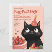Invitation Jote Black Cat Kids' Purr-fect Anniversaire (Devant)