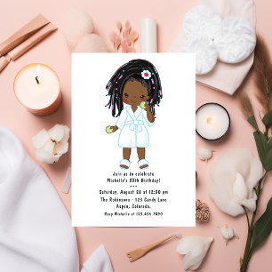Invitation Jote Black Girl Spa Sleepover fête d'anniversaire