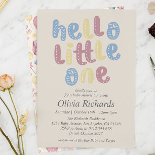 Invitation Jote Boho Hello Little One Baby shower