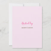 Invitation Jote Bunny rose rayures bébé douche fille (Dos)