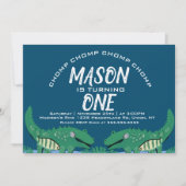 Invitation Jote Chomping Alligator Safari fête d'anniversaire (Devant)