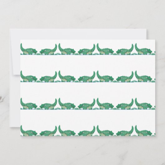 Invitation Jote Chomping Alligator Safari fête d'anniversaire (Dos)